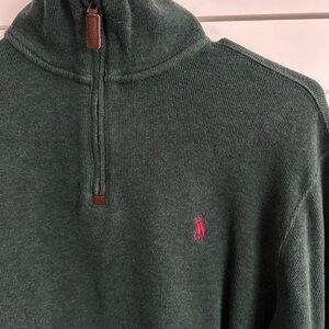Ralph Lauren Green Zip Up Sweater